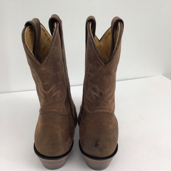 Boulet Ladies Western Selvaggio Leather Wood Snip Toe Boots 2617 Cowgirl Size 8 - Picture 5 of 15